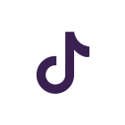 TikTok logo in purple with white background