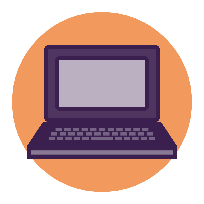 Icon of a laptop on a transparent background 