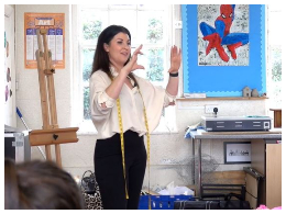 Kirsty Doyle giving a presentation to our pupils