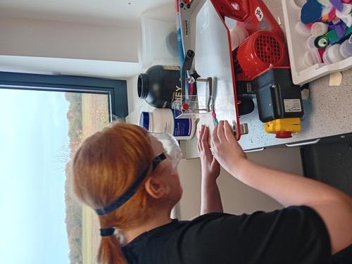 Pupil from Lakeside School creating ornament