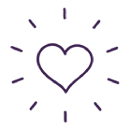 Heart icon in purple