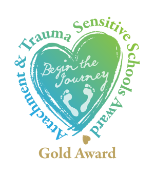 The Attachment & Trauma Sensitive Schools Award logo in blue and green