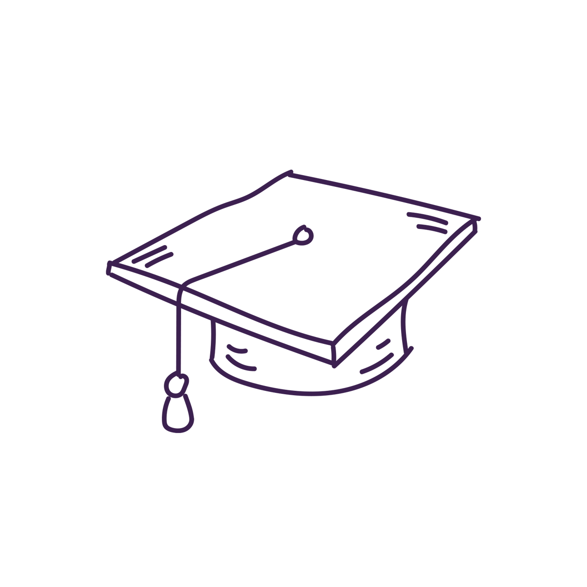 Graduation hat icon in purple