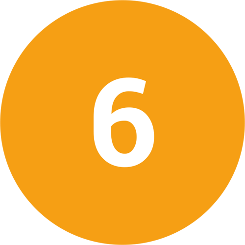Orange Number 6 Icon