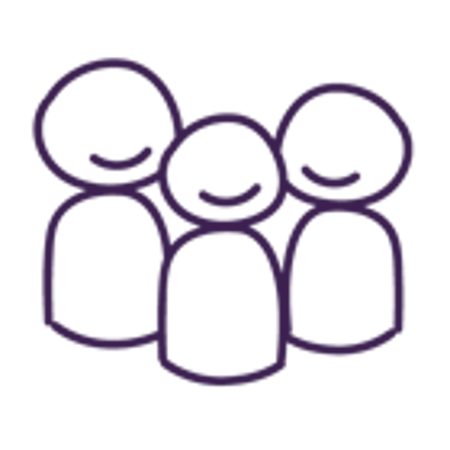 Icon drawing of three people on a transparent background