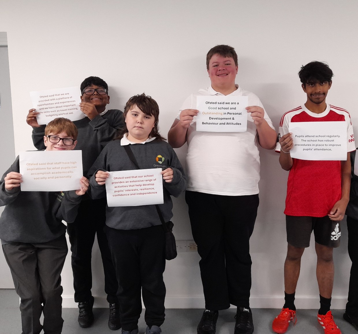 Pupils from Greenholm School celebrate Ofsted outcome