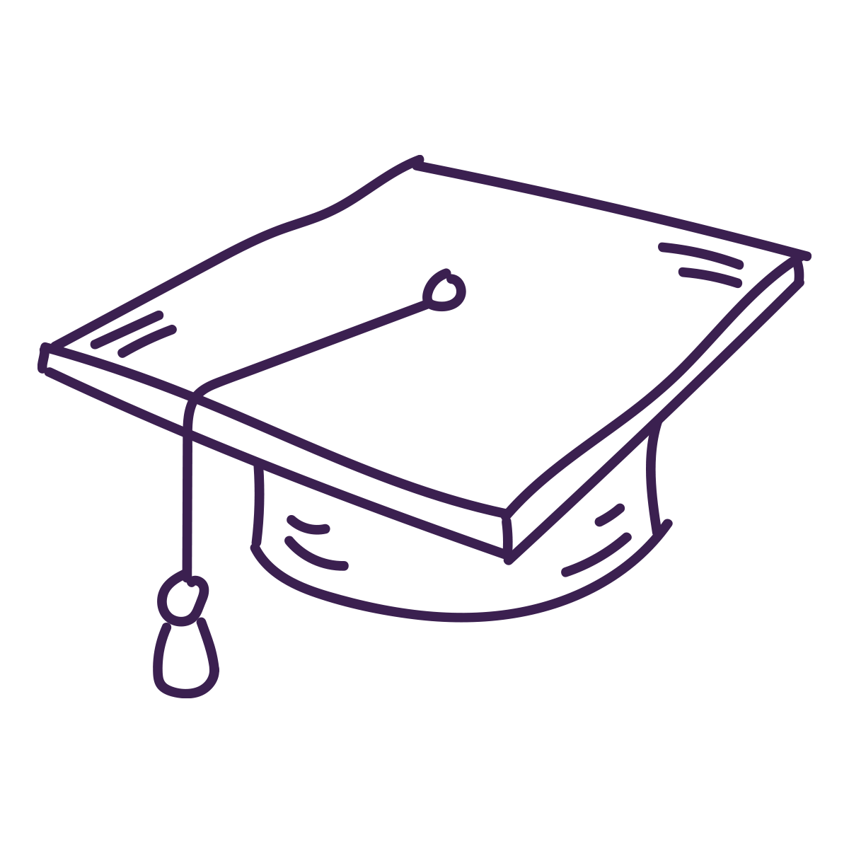 Graduation hat icon in purple