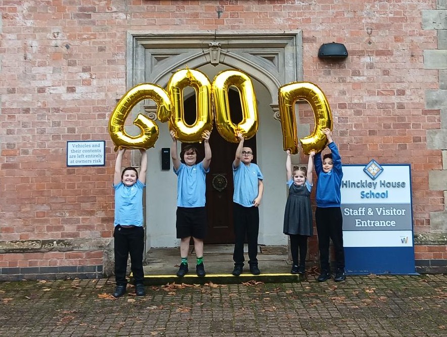 Pupils from Hinckley House School celebrate Ofsted outcome